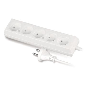 slomart Fiksni produžni kabel PLASTROL, 5 utičnica, 5m kabel
