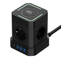 power Plastrol PS-41S KEL Produžni kabel s Qi punjenjem, 4xSchuko, 3xUSB-A, 1xUSB-C