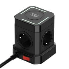power Plastrol PS-41S KEL Produžni kabel s Qi punjenjem, 4xSchuko, 3xUSB-A, 1xUSB-C