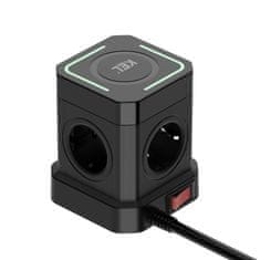power Plastrol PS-41S KEL Produžni kabel s Qi punjenjem, 4xSchuko, 3xUSB-A, 1xUSB-C