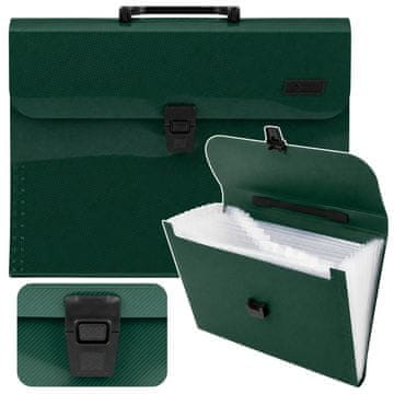 slomart LEAN Mapa organizator za dokumente A4, zelena, 13 pretinaca