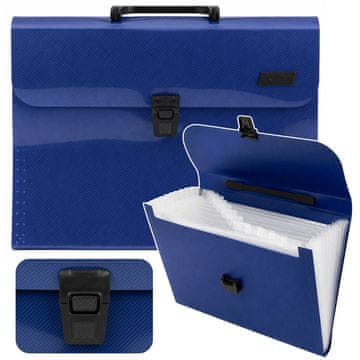slomart LEAN Mapa organizator za dokumente A4, plava, 13 pretinaca