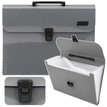 slomart LEAN Mapa organizator za dokumente A4, siva, 13 pretinaca