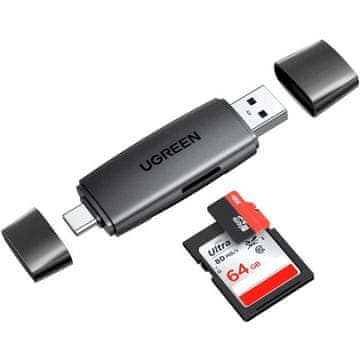 Ugreen USB-A 3.0 i USB-C OTG čitač kartica (80191)