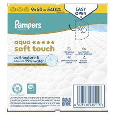 Pampers Aqua Harmonie vlažne maramice, 540 komada