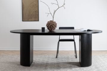 Venture Design AB Blagovaonski stol Bianca ovalni 75x200x90 cm crni