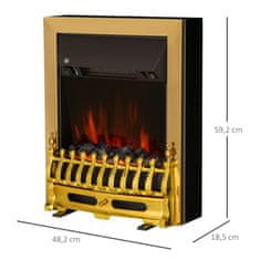 Homestar Električni kamin 48,2x18,5x59,2 cm zlatni