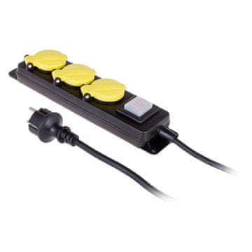 slomart Radni produžni kabel PLASTROL, 5m, 3x utičnica, IP44