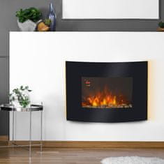Homestar Električni kamin 65x11,4x52 cm Crni
