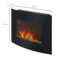 Homestar Električni kamin 65x11,4x52 cm Crni