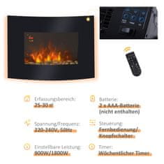 Homestar Električni kamin 65x11,4x52 cm Crni