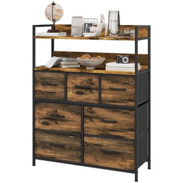 Homestar Komoda 7 tkanina ladice 79x29x101 cm smeđa