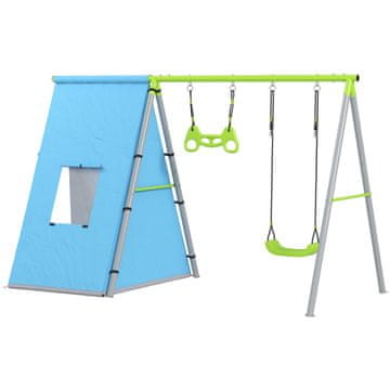 Homestar Igraći set na ljuljački 3 u 1 za vanjsku upotrebu s tendom, prstenovima i ljuljačkom 283x180x182 cm zelena