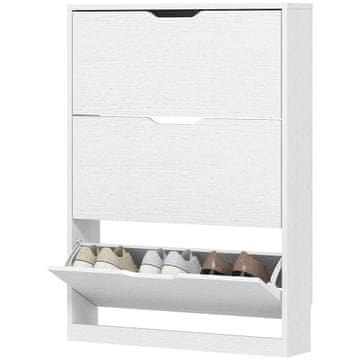 Homestar Ormarić za cipele 3 pretinca 80x17x108 cm bijeli