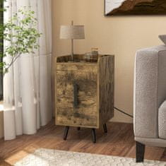 Costway Noćni ormarić 40x32x60 cm rustikalno smeđi s 2 ladice i USB priključcima