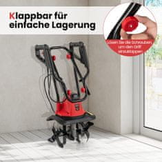 Costway Električni kultivator 750W 32,5x24x138 cm crveni