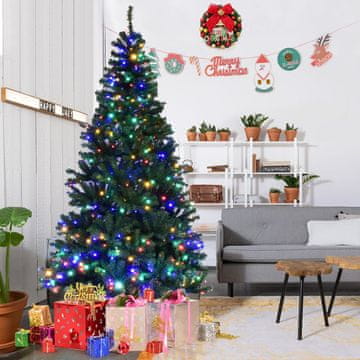 Costway Umjetno božićno drvce s LED svjetlima 210 cm