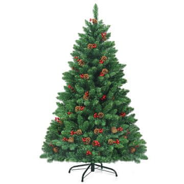Costway Umjetno božićno drvce 135 cm s LED svjetlima