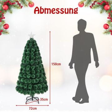 Costway Umjetno božićno drvce 150 cm s 8 načina osvjetljenja