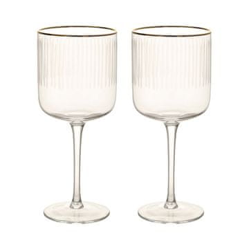 Homestar Čaše za vino 2 kom 19,7 cm 400 ml zlatni rub