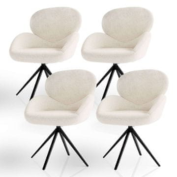 Homestar Set rotirajućih stolica Albano 90x59x65 cm krem boje
