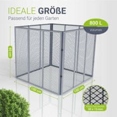 Homestar Kanta za kompost 80x80x70 cm Srebrna