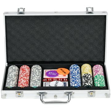 Homestar Poker set 300 žetona s kovčegom 38,5x23x6,5 cm srebrni