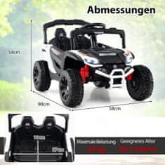 Costway 12V Električni UTV Kamion za Djecu s Daljinskim Upravljanjem, Bijeli