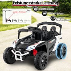 Costway 12V Električni UTV Kamion za Djecu s Daljinskim Upravljanjem, Bijeli