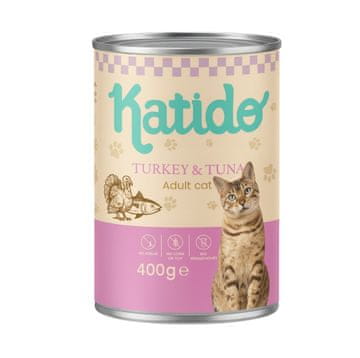 slomart KATIDO mokra hrana za mačke, puretina s tunom, 400g