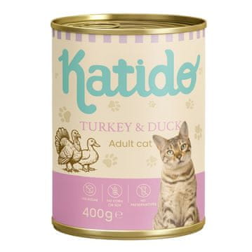 slomart KATIDO mokra hrana za mačke, puretina s pačetinom, 400g