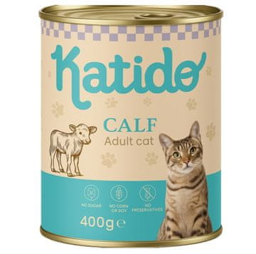 slomart KATIDO mokra hrana za mačke, teleće meso, 400g