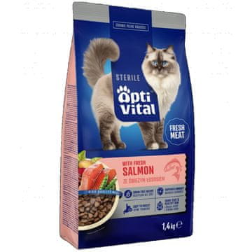 slomart OPTIVITAL suha hrana za mačke, losos, 1.4kg