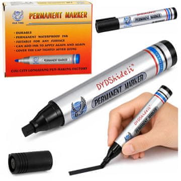 Marker LEAN Vodootporni permanentni marker, okrugli vrh, crni