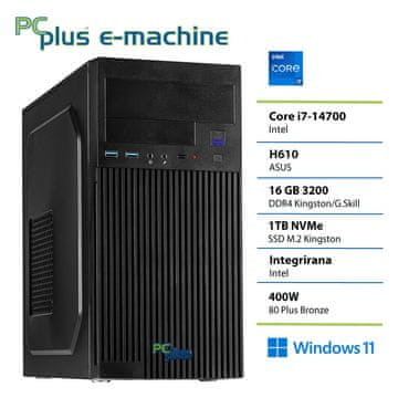 PCplus e-machine i7-14700 16GB 1TB Windows 11 Pro stolno računalo