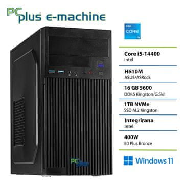 PCplus e-machine i5-14400 16 GB DDR5 1 TB SSD Windows 11 Pro stolno računalo