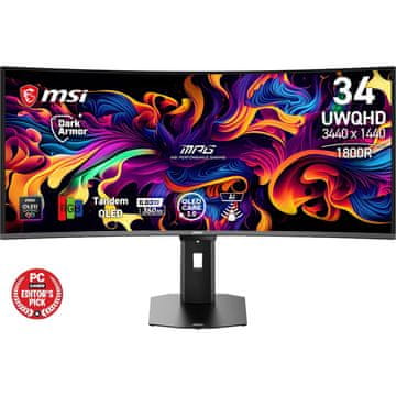 Monitor MPG 341CQR QD-OLED X36 / 86,4 cm (34") / 3440x1440 (UWQHD) / QD-OLED / 360Hz / 0.03 ms (GTG) / 300 nits / 1500000:1 / podesiva visina
