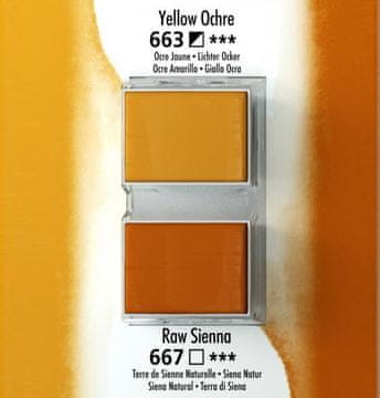 Daler Rowney Akvarel boja, Aquafine, set 2, kockellow ochre/raw sienna