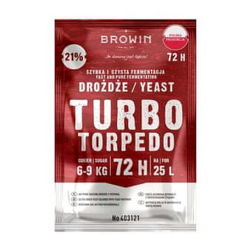 Browin Turbo Torpedo kvasac za destileriju 72h 21% - 120 g