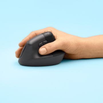 Logitech Lift za vertikalni poslovni bežični/Bluetooth grafitni miš (910-006494)