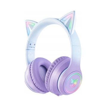 Onikuma B90 RGB slušalice za igranje s mačjim ušima, ljubičaste