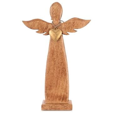 Northix Drvena figurica anđela, drvo manga, 42 cm
