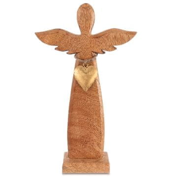 Northix Drvena figurica anđela, drvo manga, 26 cm