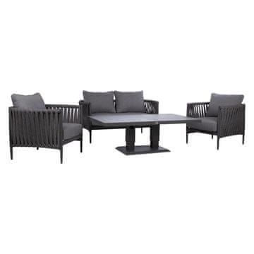 Homestar Vrtni namještaj set BRISTOL stol, sofa i 2 stolice, sivi