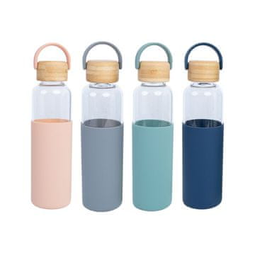 Homestar Boca za piće H22,5cm 550ml staklo s bambusovim čepom