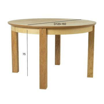 Homestar Blagovaonski stol CHICAGO D120x160x75 cm, hrast