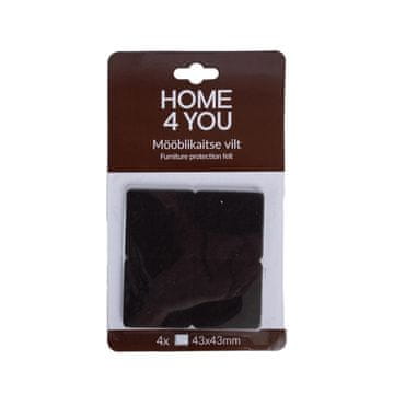 Homestar Zaštitne filc podloge za namještaj 4 kom 43x43 mm crne