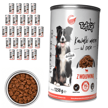 TufTuf mokra hrana za pse govedina konzerva 24x1250g komadići u umaku