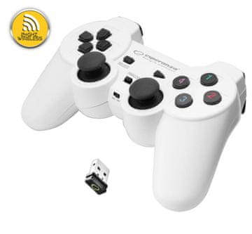 Esperanza Bežični gamepad 2.4ghz za ps3/pc usb esperanza "gladiator", bijelo-crni