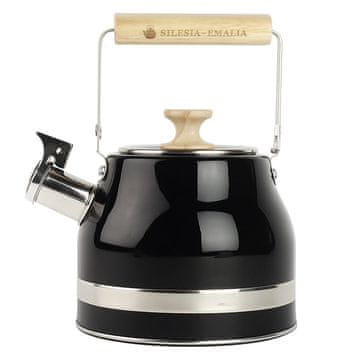 Feliks kuhalo za vodu od nehrđajućeg čelika, crno, 2,3 l, Silesia Enamel